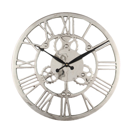 Antiqued Silver Skeleton Clocks 100 cm & 70 cm