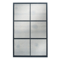 Aged Glass Black Window Mirror 110 x 70 cm