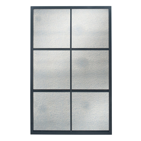White Wooden Arched Window Mirror  119 cm