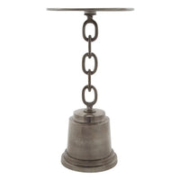 Tall side table with a chain design stand that connects its top to the tiered pedestal base.
H: 70 cm W: 38 cm