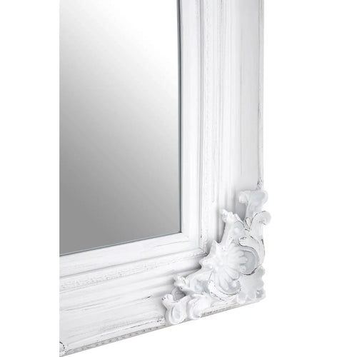 Antique White Ornate Mirror 113cm