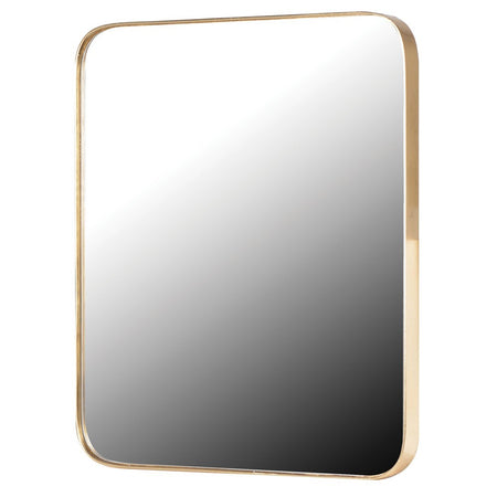 Gold Shelf Unit With Round  Mirror - 77cm