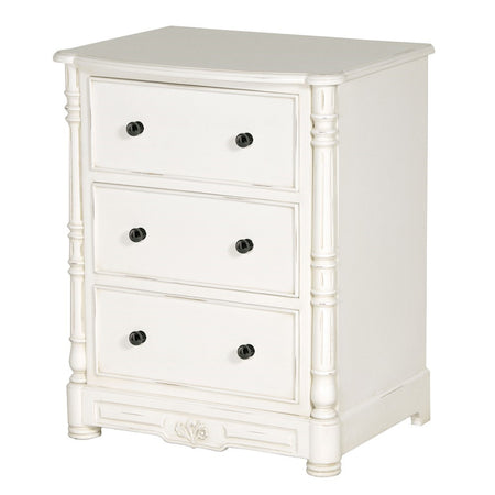 Three Draw Mirrored Bedside Table H70cm
