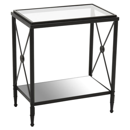 Wood & Steel Bedside Table - 75 cm