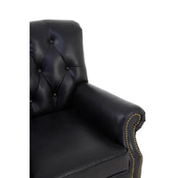 Black Leather Studded Armchair