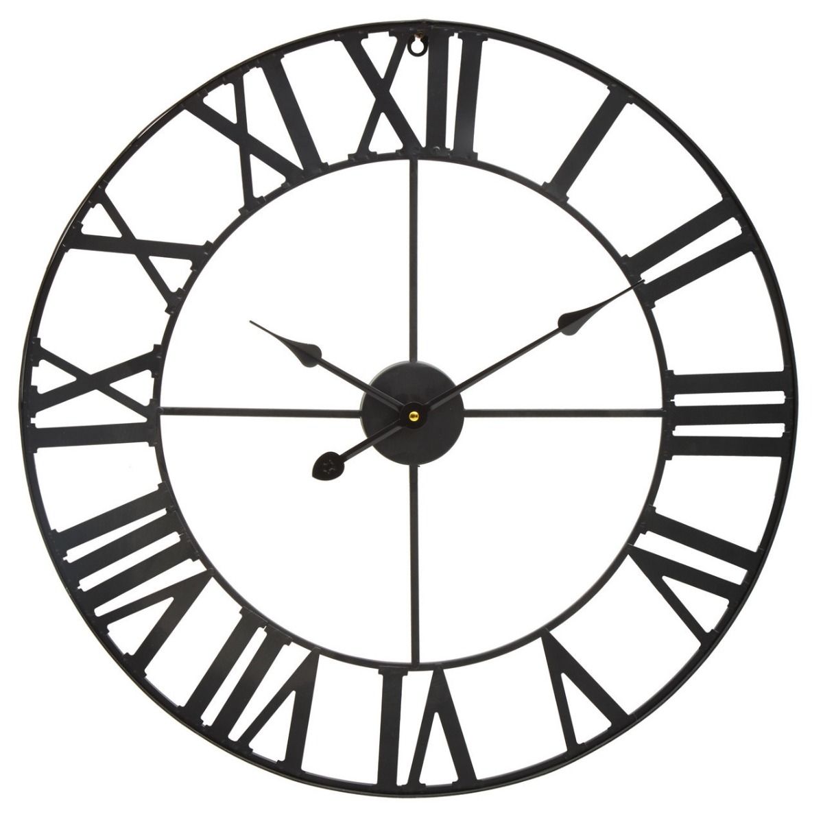 A statement clock finished in a black iron metal made to define your wall space.  Easy to hang with with just one fixing required. One of the smaller clocks, perfect in a kitchen.