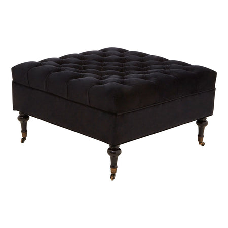 Leather Buttoned Stool 102 cm
