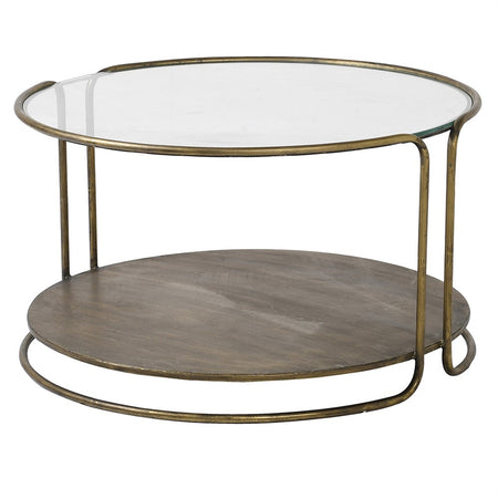 Two Tier Glass Coffee Table -Black - 106cm