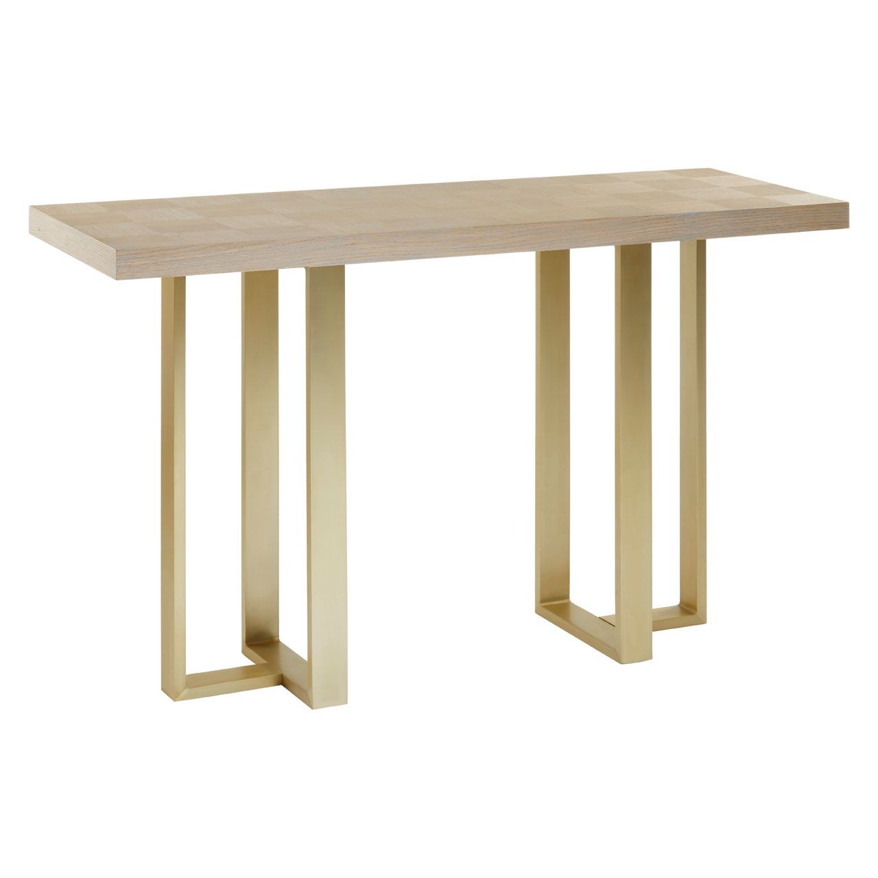 Pale Oak Brushed Gold Console - CLEARANCE