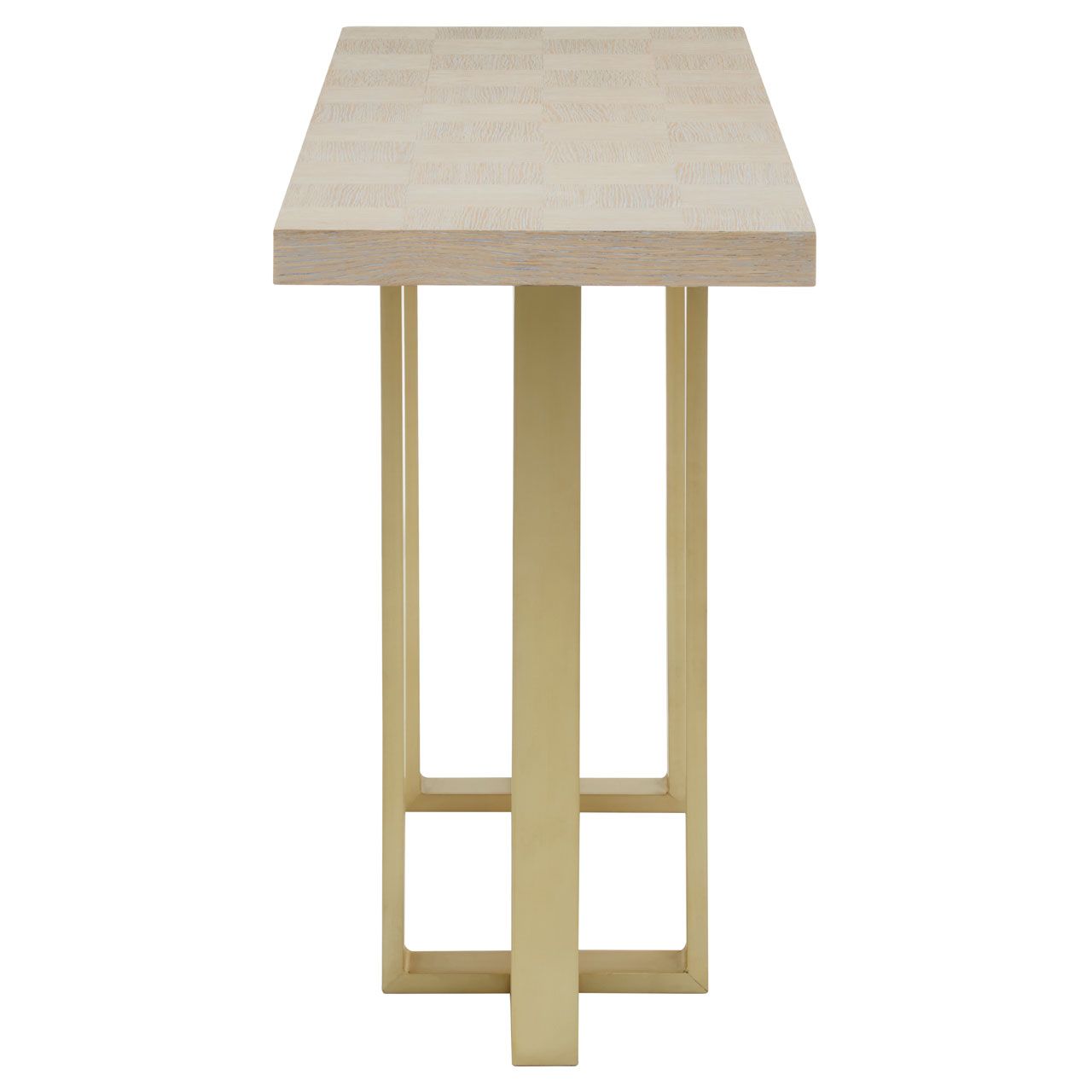 Pale Oak Brushed Gold Console - CLEARANCE