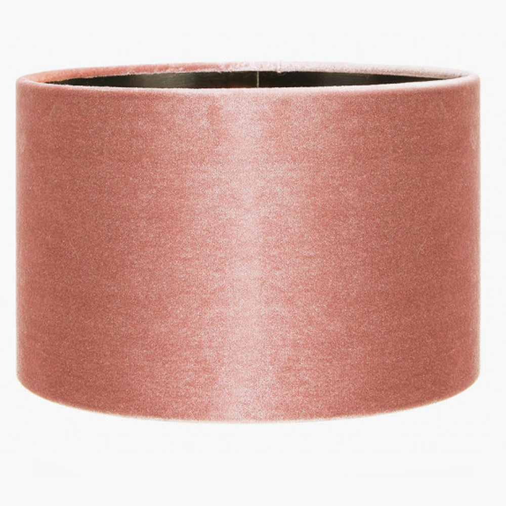 Luxurious light pink velvet drum shade lined with a high quality metallic bronze inner.  Available in different sizes:  Dia: 45 cm, 40 cm, 35 cm, 30 cm, 25 cm.