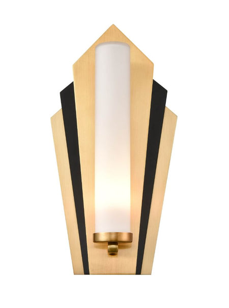 Aged Brass Wall Light With Clear Ribbed Glass IP 44 - 16 cm