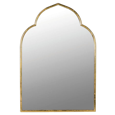 White Aged Metal Arched Mirror 133 cm