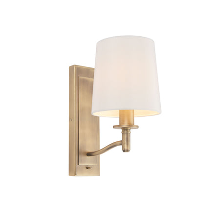 Aged Brass & Matt Black Dual Wall Light With Tinted Ribbed Glass IP 44 - 30 cm