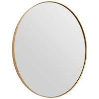 Slim framed gold oval mirror, a sophisticated look in the cloakroom or bathroom.  The glass of the mirror is recessed into the gilt frame to show a lot of mirror, perfect to enhance a dark corner.