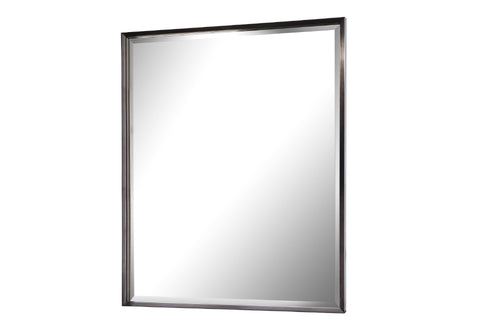 Stunningly simple mirror with gunmetal and gilt metal minimal frame. The glossy metal border sets off the clear glass mirror to add shine and light to your space.