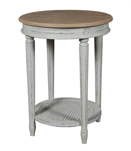 Oval Distressed Metal Tray Table 62 cm