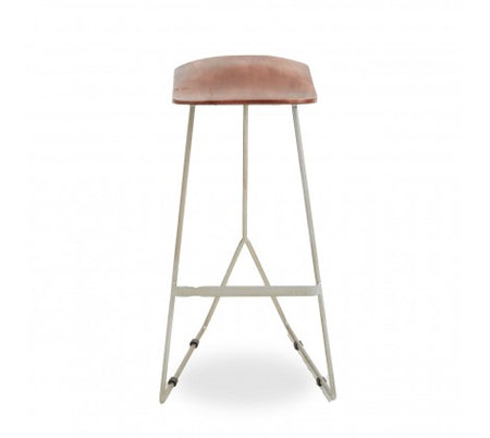 Buttoned Leather Bar Stool 111cm