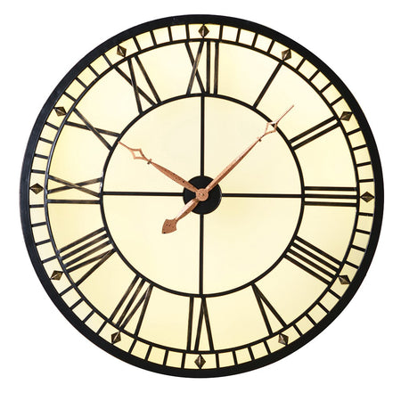 Black & Gold Back Lit Glass Big Ben' Wall Clock 32'' & 47''
