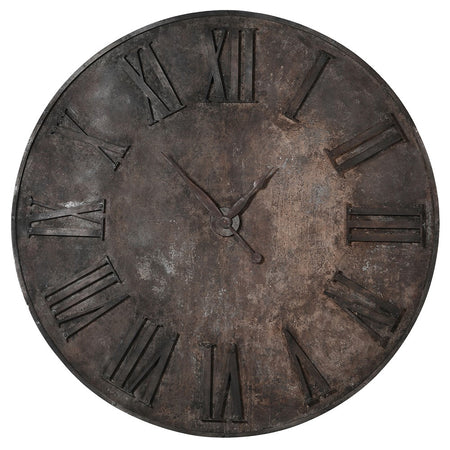 Wood & Metal Moving Cog Clock - Cream - 60cm