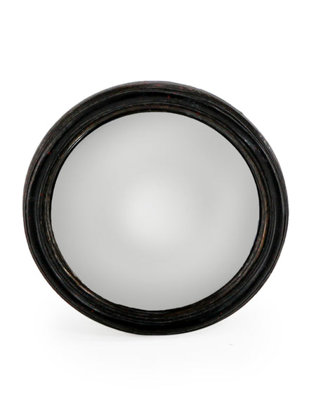 Deep Framed Mini Black Convex Mirror 26.5 cm