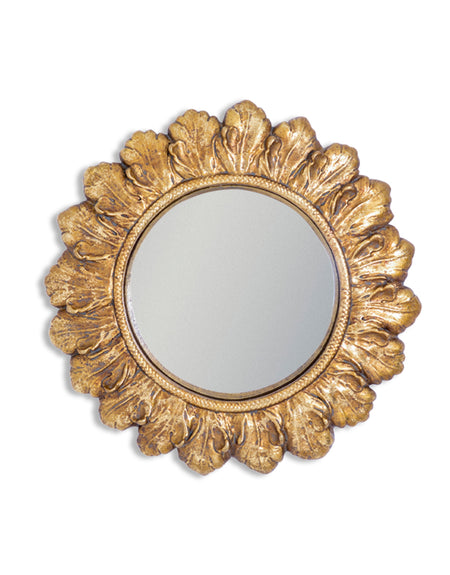 Mini Octagonal Convex Mirror Gold 25cm