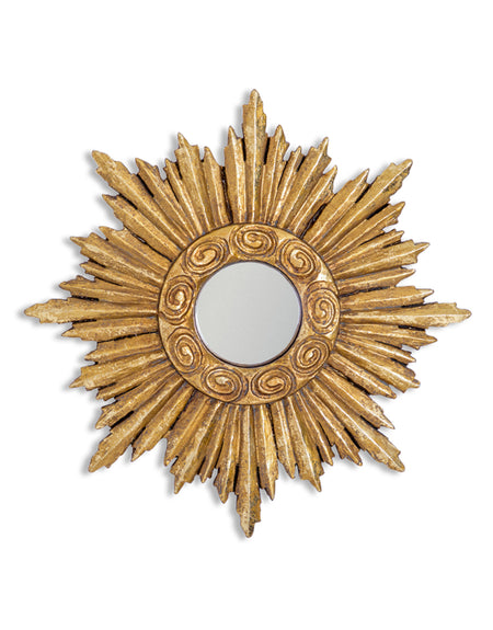 Mini Gold Sun Ornate Convex Mirror 19 cm