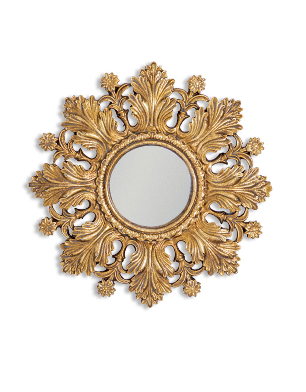 Mini Gold Sun Ornate Convex Mirror 19 cm