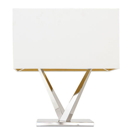 White Alabaster Table Lamp With White Shade 64 cm