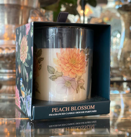  Peach blossom scented candle in a beautiful package, perfect as a gift.