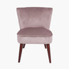 Velvet cocktail chair in blue velvet with mahogany legs, perfect in the bedroom, in the lounge or in a hallway.