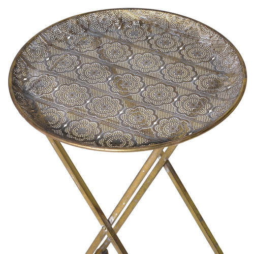Ornate Gold Round Side Table 45 cm