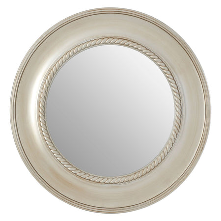 White Rustic Round Mirror 80cm