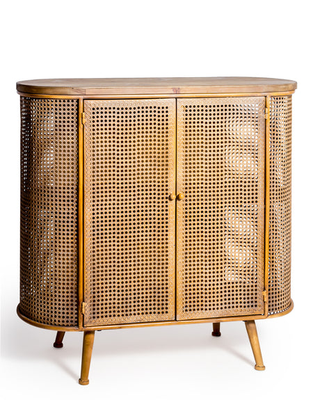 White Wood Cabinet - 4 baskets - 82cm