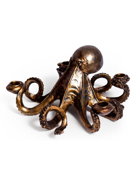 Gold Octopus Table Candle Holder 28cm