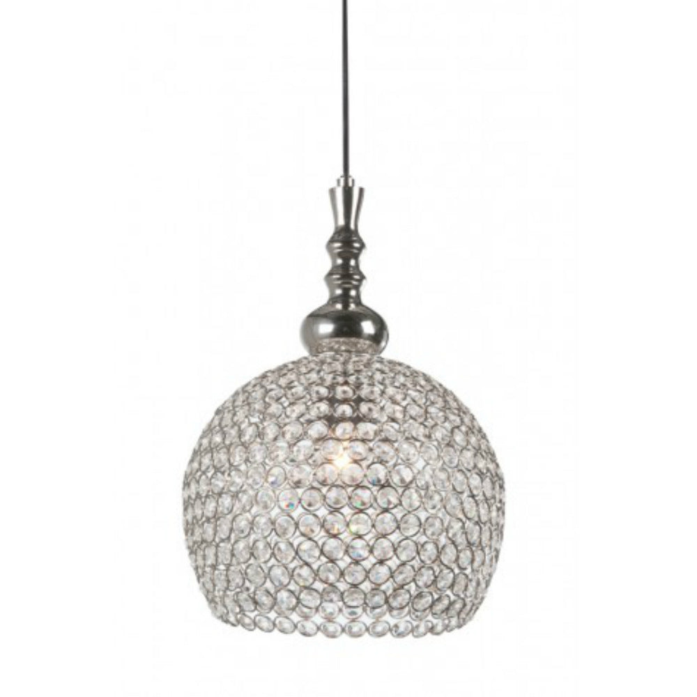 A really sparkly crystal disc pendant, give a high end look on a smaller scale, great bedroom, hall, any smaller space that needs a lift - this is the light.  H: 40 cm W: 28 cm
