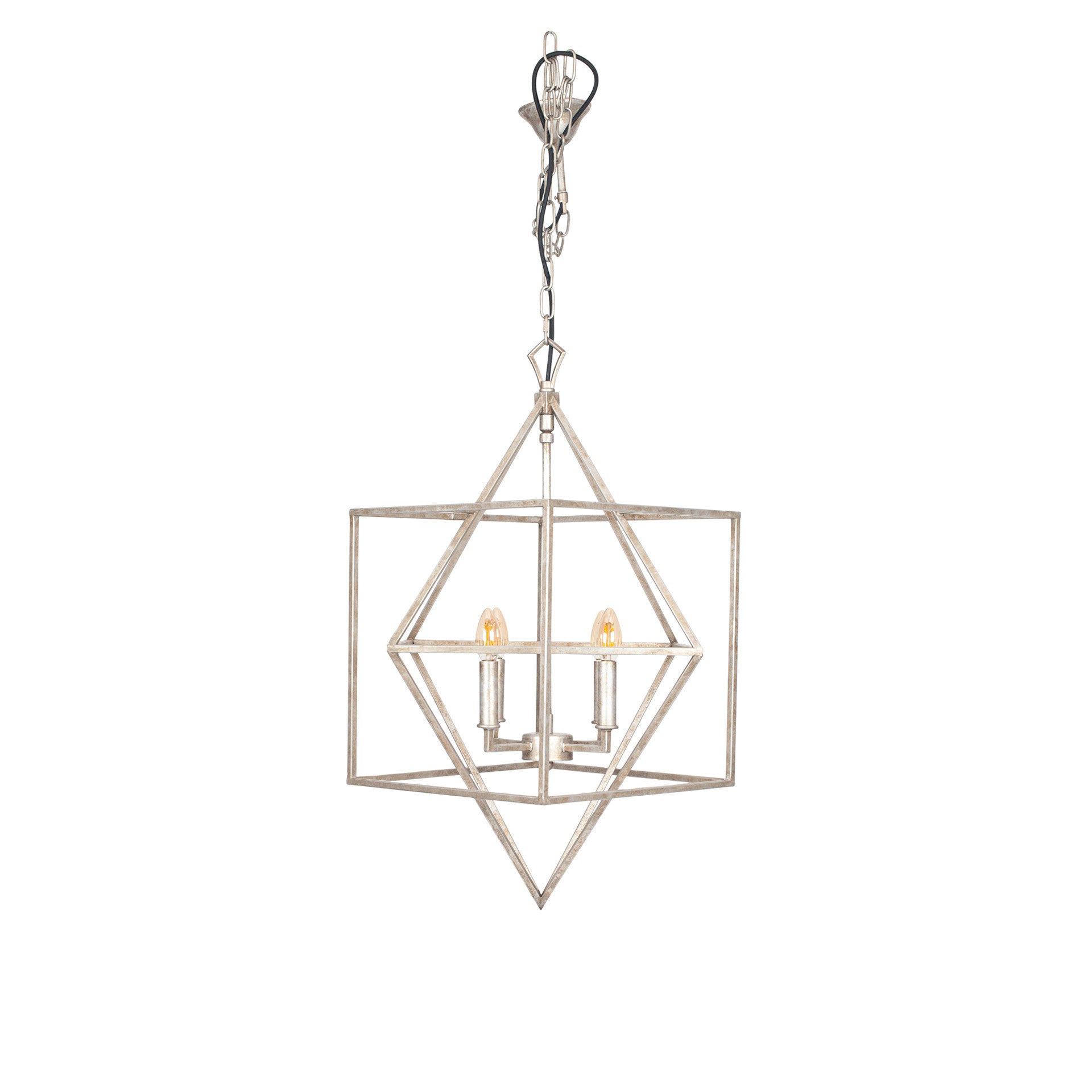 Open Silver Leaf Lantern Light