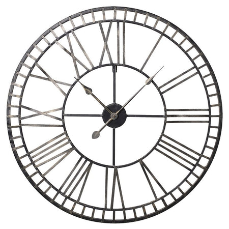 Extra Large Silver Skeleton Clock 120 cm
