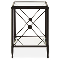 Square, black metal and tempered glass. One of our favourite side tables, we have them in the brass finish but now they come in black, perfect for a contemporary home. A classic metal and glass cross legged side or sofa table.
H: 57 cm W: 41 cm D: 41 cm
