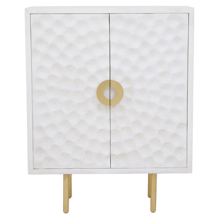 White Bedside Table - 3 Drawer - 66cm