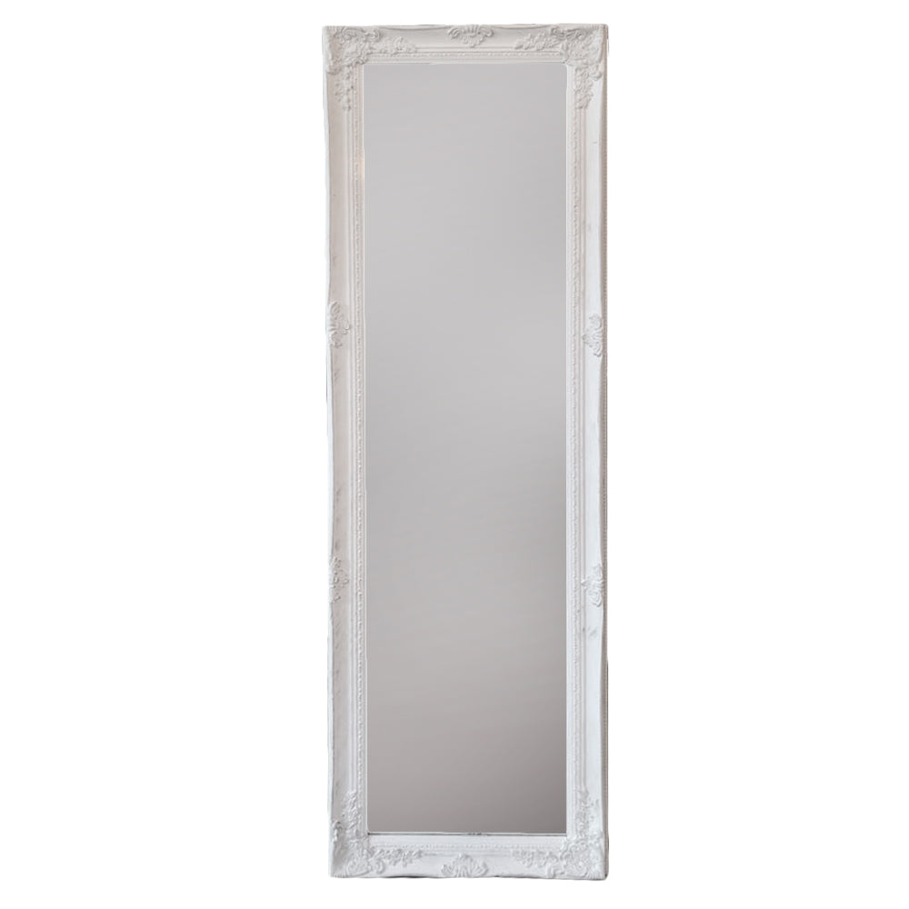 White Carved Wall Mirror 130 cm x 40 cm