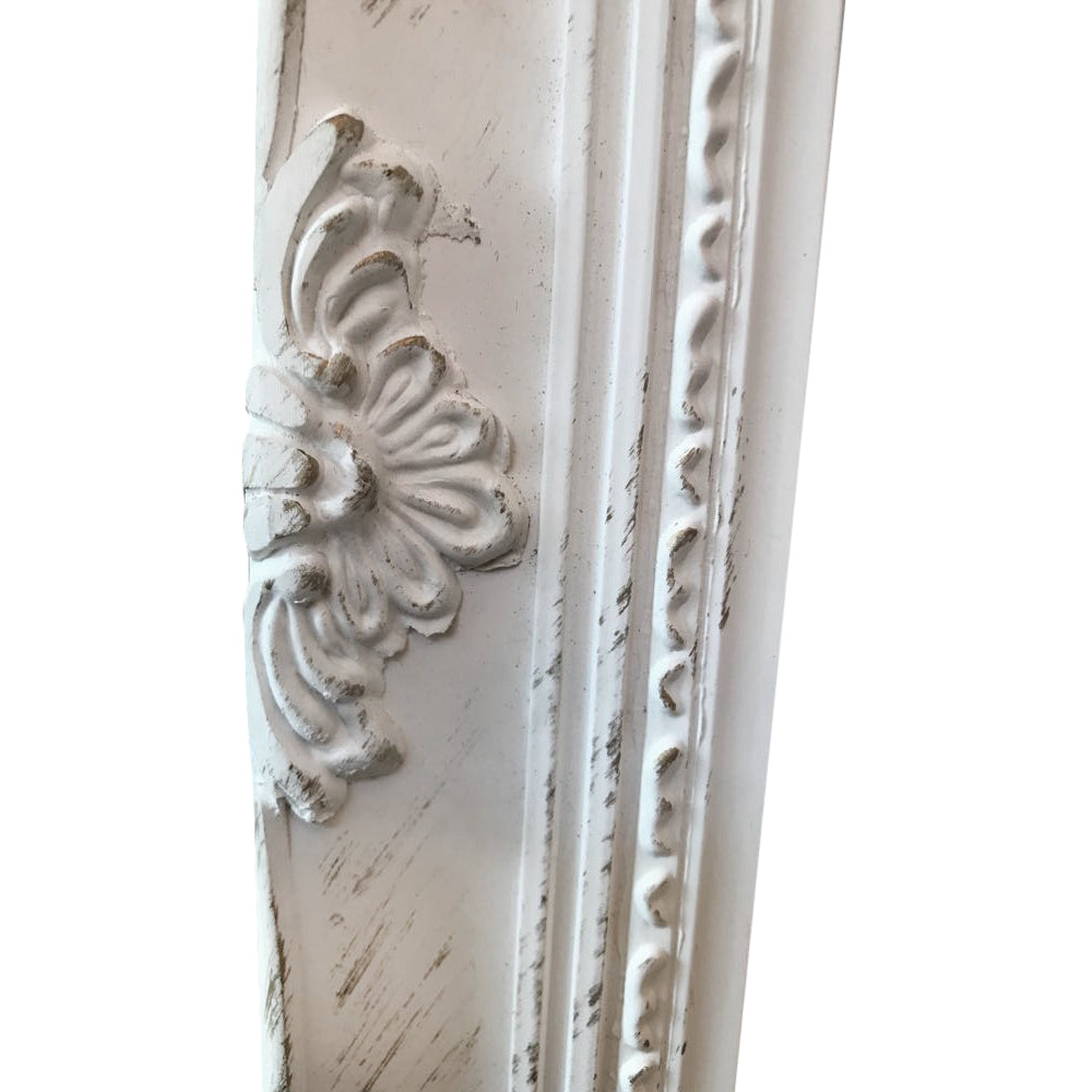 White Carved Wall Mirror 130 cm x 40 cm