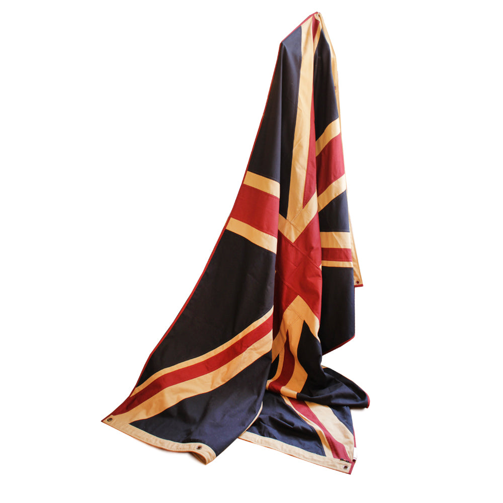 This huge, substantial linen union jack flag can be used as a curtain, wall hanging or throw. This panel is vast, fantastic, statement on a sofa or wall. A fantastic piece that will give a vintage feel to any interior.