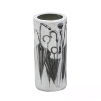 White ceramic umbrella stand.  A useful storage solution for your hall or porch to tidy and store all your umbrellas and sticks. 