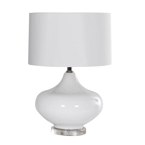 Round White Glass lamp 60 cm