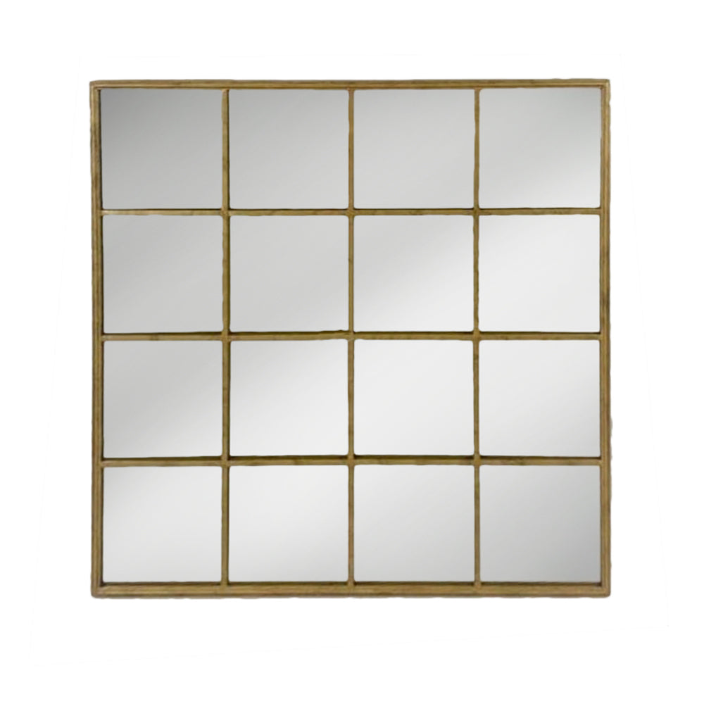 Gold Square Window Mirror 110 cm x 110 cm