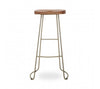 Wooden topped bar stool with metal legs