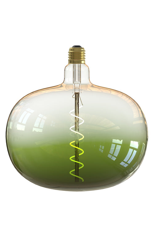 Oval Spiral Filament Green Gradient Light Bulb - Dimmable