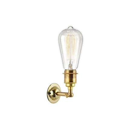 Matt Black and Brushed Brass Conical Wall Downlight Lamp 31cm