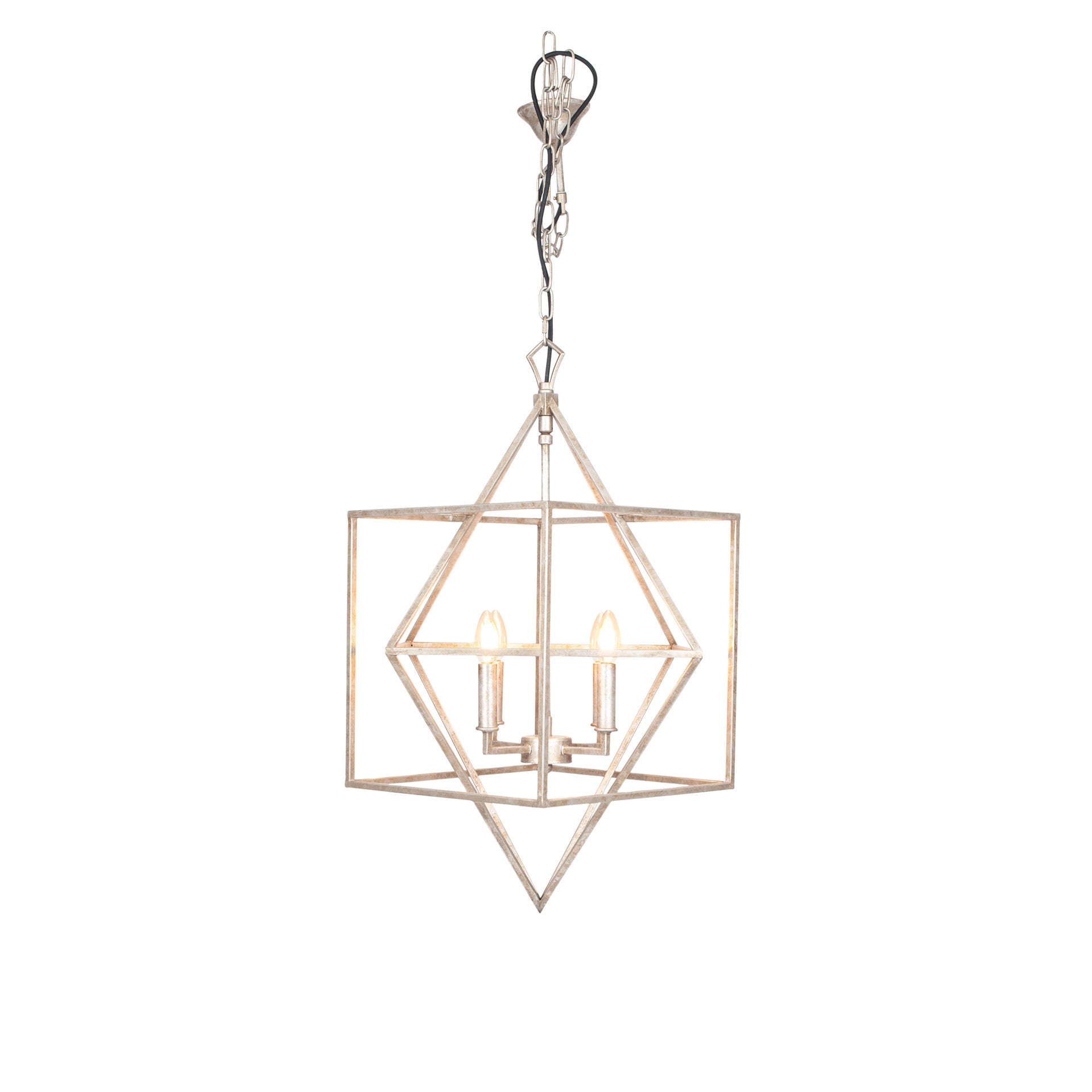 Open Silver Leaf Lantern Light